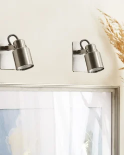 Zestaw 2 lamp spot BONTE Srebrny Metal Regulowana