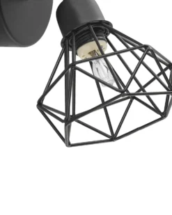 Zestaw 2 lamp spot ERMA Czarny Metal Regulowana