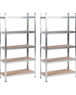 Zestaw 2 regałów magazynowych XITTA Metal 180 cm 90 cm Srebrny