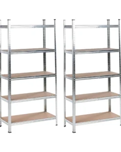 Zestaw 2 regałów magazynowych XITTA Metal 150 cm 75 cm Srebrny
