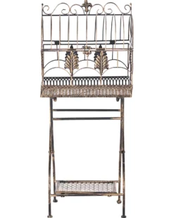 Zestaw 2 regałów z półkami SICILY Metal 122/90 cm 43/37 cm Czarny