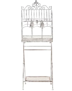 Zestaw 2 regałów z półkami SICILY Metal 122/90 cm 43/37 cm Szary