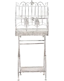 Zestaw 2 regałów z półkami SICILY Metal 122/90 cm 43/37 cm Szary